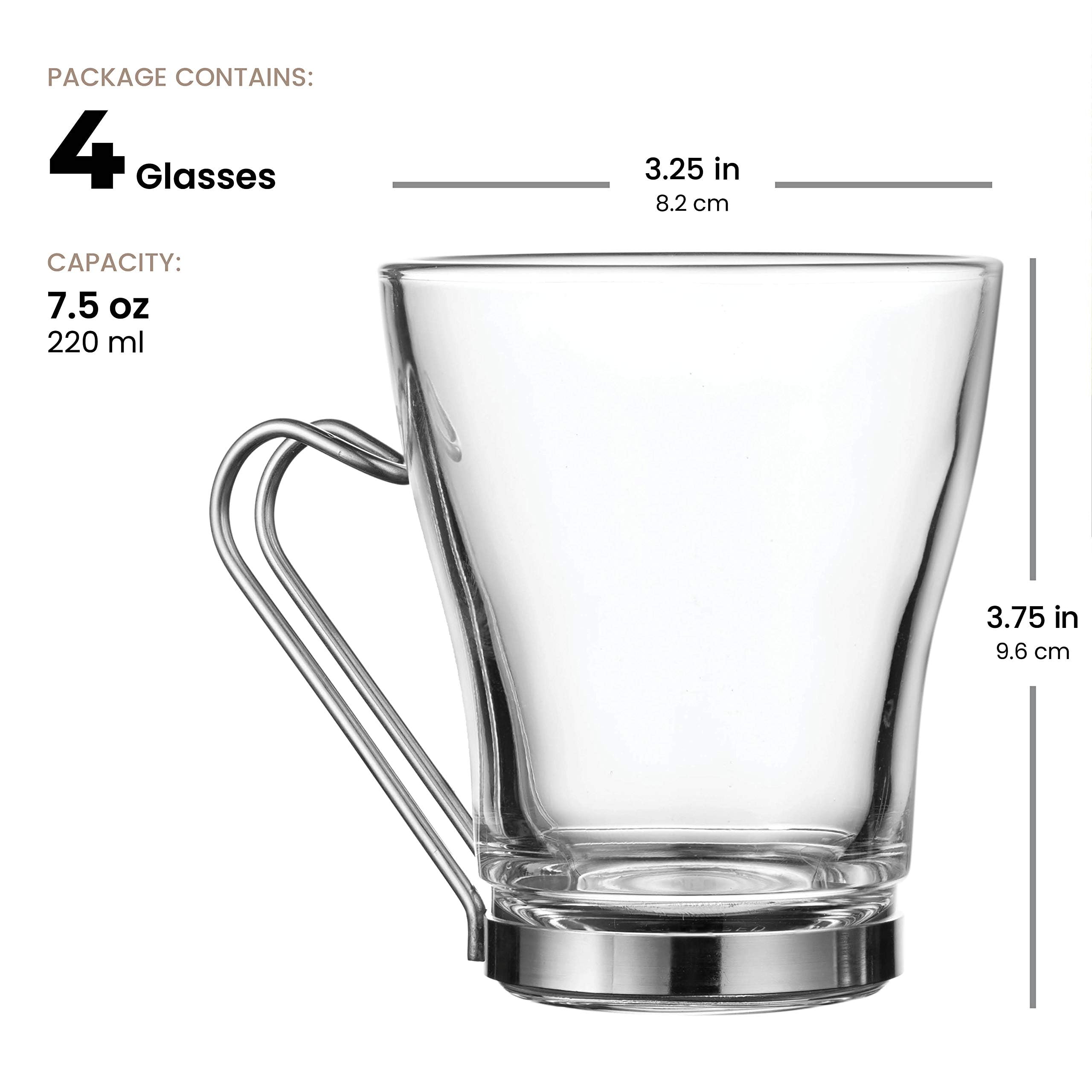 Bormioli Rocco Oslo stainless base keeps cups steady.