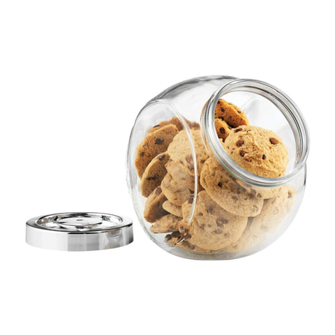 Pandora candy jar with 75oz capacity showcases cookies and sweets.