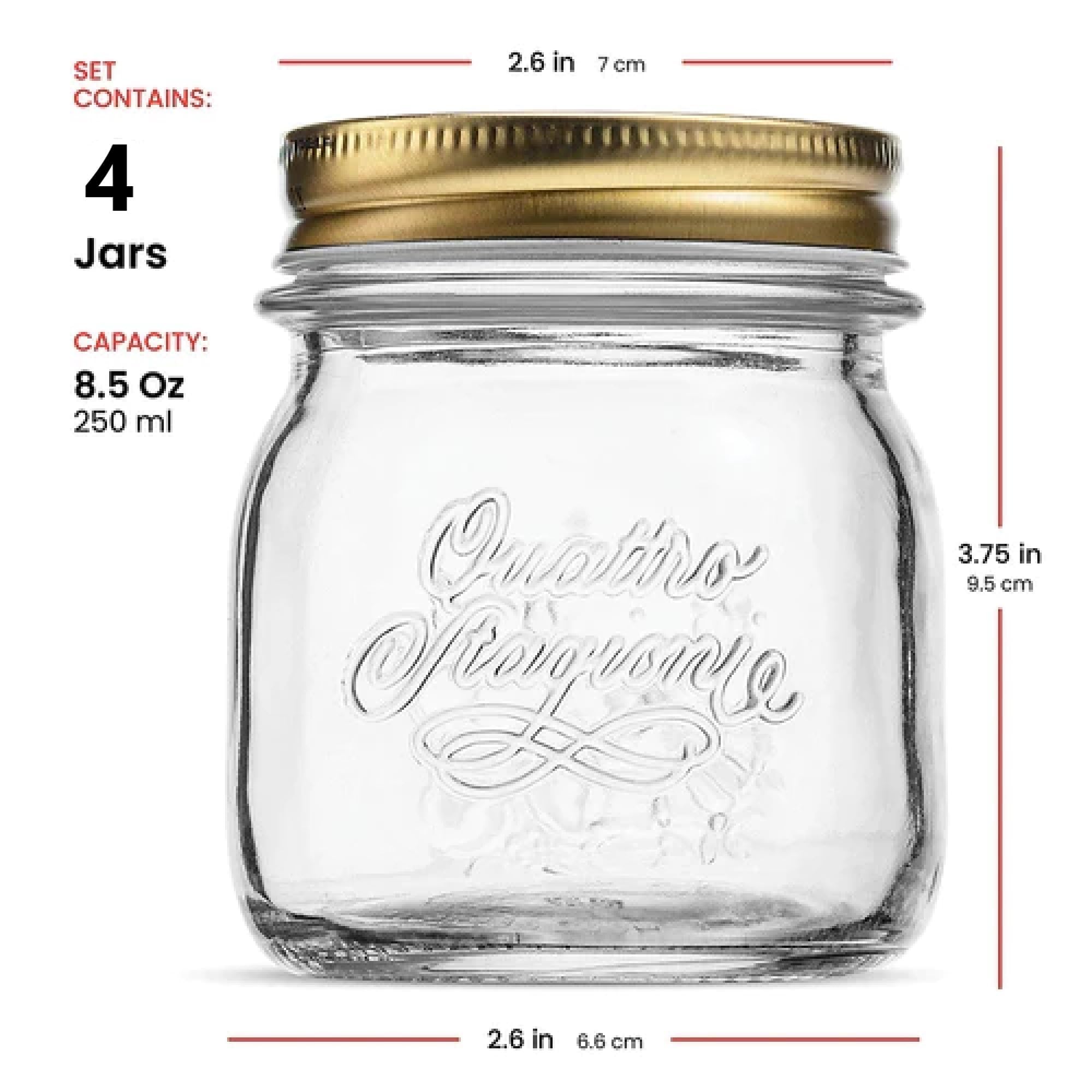 Close-up of airtight lid on Bormioli Rocco Quattro Stagioni jar.