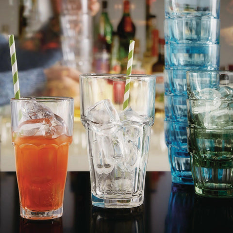 Bormioli Rocco Rock Bar 21.75 oz glass in bar setting for service use