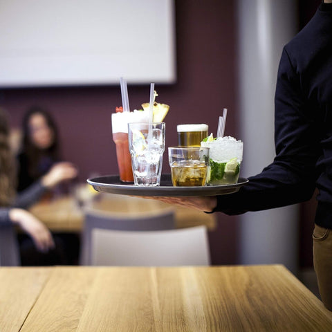 Bormioli Rocco Rock Bar 21.75 oz glass in a restaurant service scenario
