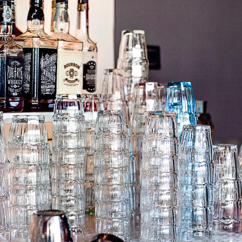 Rock Bar glass in action for cocktails and desserts.