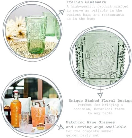 Bormioli Rocco Romantic tumbler is dishwasher safe for easy cleanup.