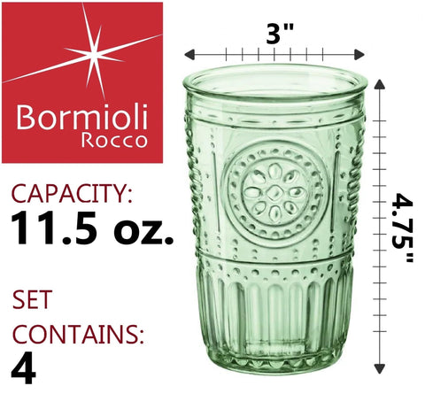 Bormioli Rocco Romantic etched floral detail adds artisanal charm for special occasions.