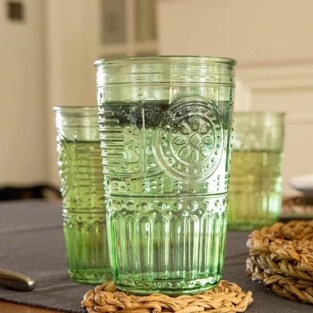 Bormioli Rocco Romantic tumbler is versatile for water, juice, beer, or cocktails.