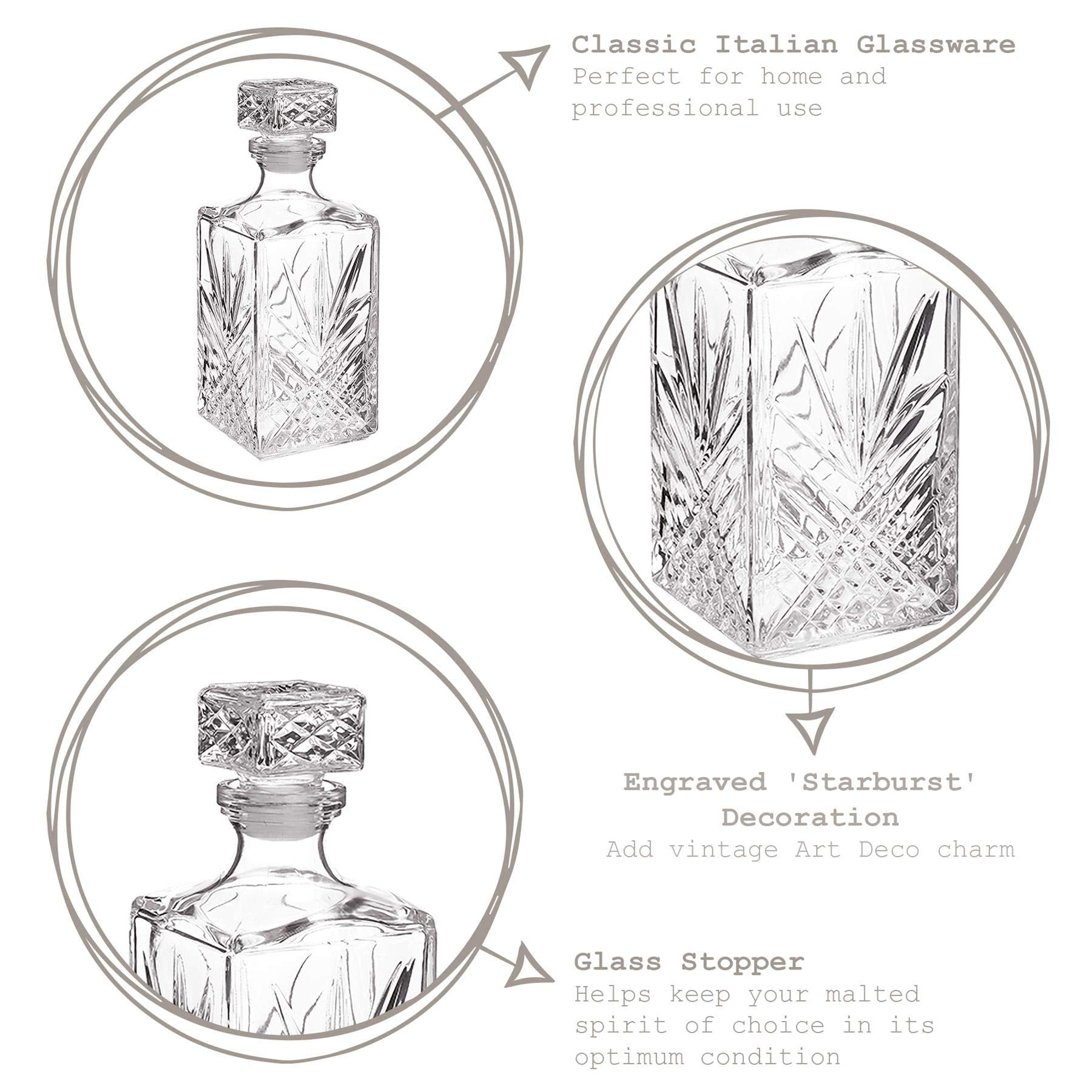 Bormioli Rocco Selecta decanter displayed on a cabinet for elegant home bar decor
