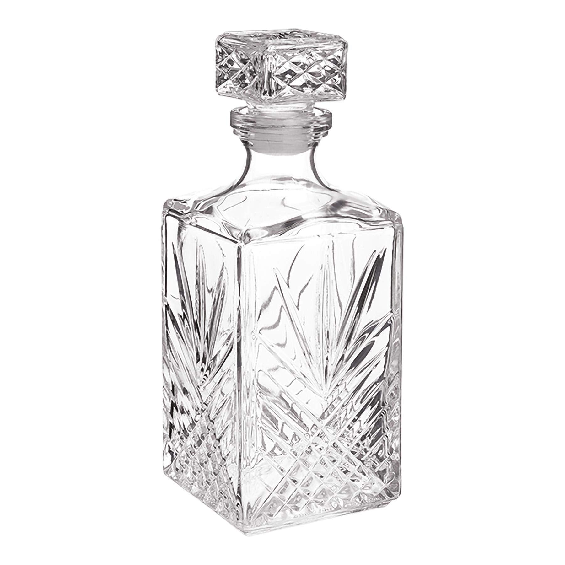 Bormioli Rocco Selecta whiskey decanter with diamond-cut finish and refined grip