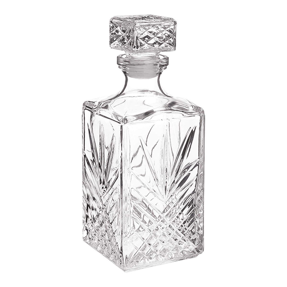 Bormioli Rocco Selecta whiskey decanter with diamond-cut finish and refined grip