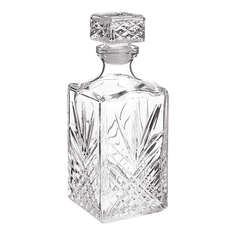 Bormioli Rocco Selecta whiskey decanter with diamond-cut finish and refined grip