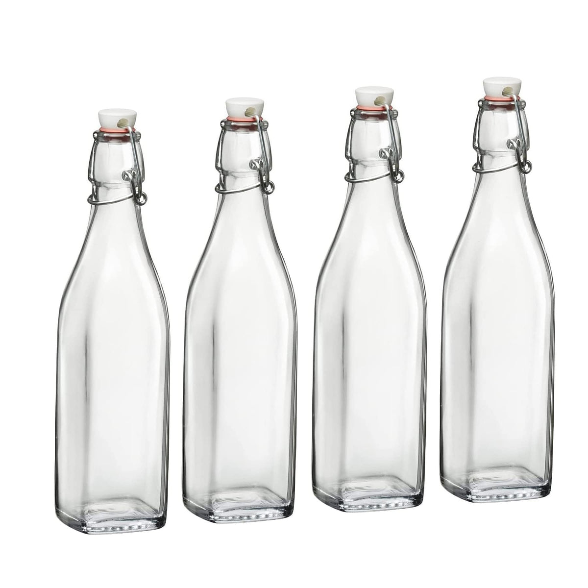 Bormioli Rocco Swing Bottle pour feature enables smooth syrups and juices.