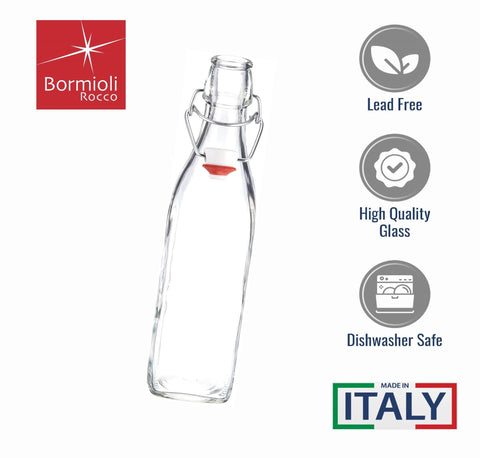Bormioli Rocco Swing Top Bottle 17oz ideal for juices and tonics in fridge.
