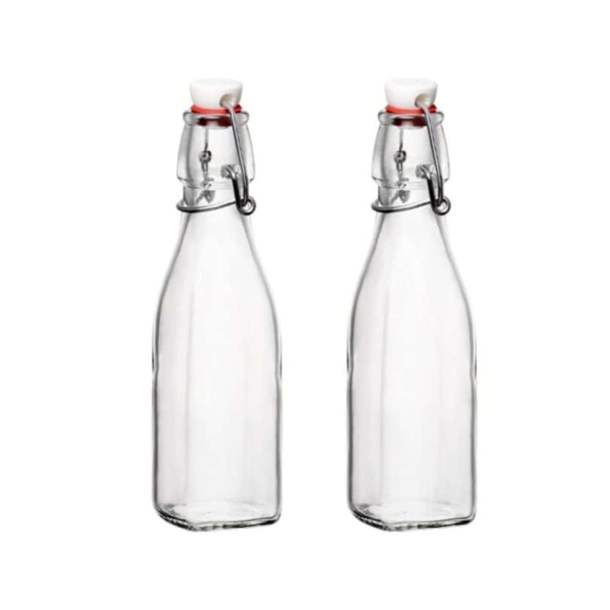 Bormioli Rocco Swing Top glass bottle 8.5 oz front view for content visibility.