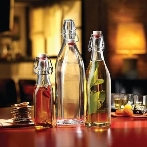 Bormioli Rocco set in pantry or fridge for space-saving storage.
