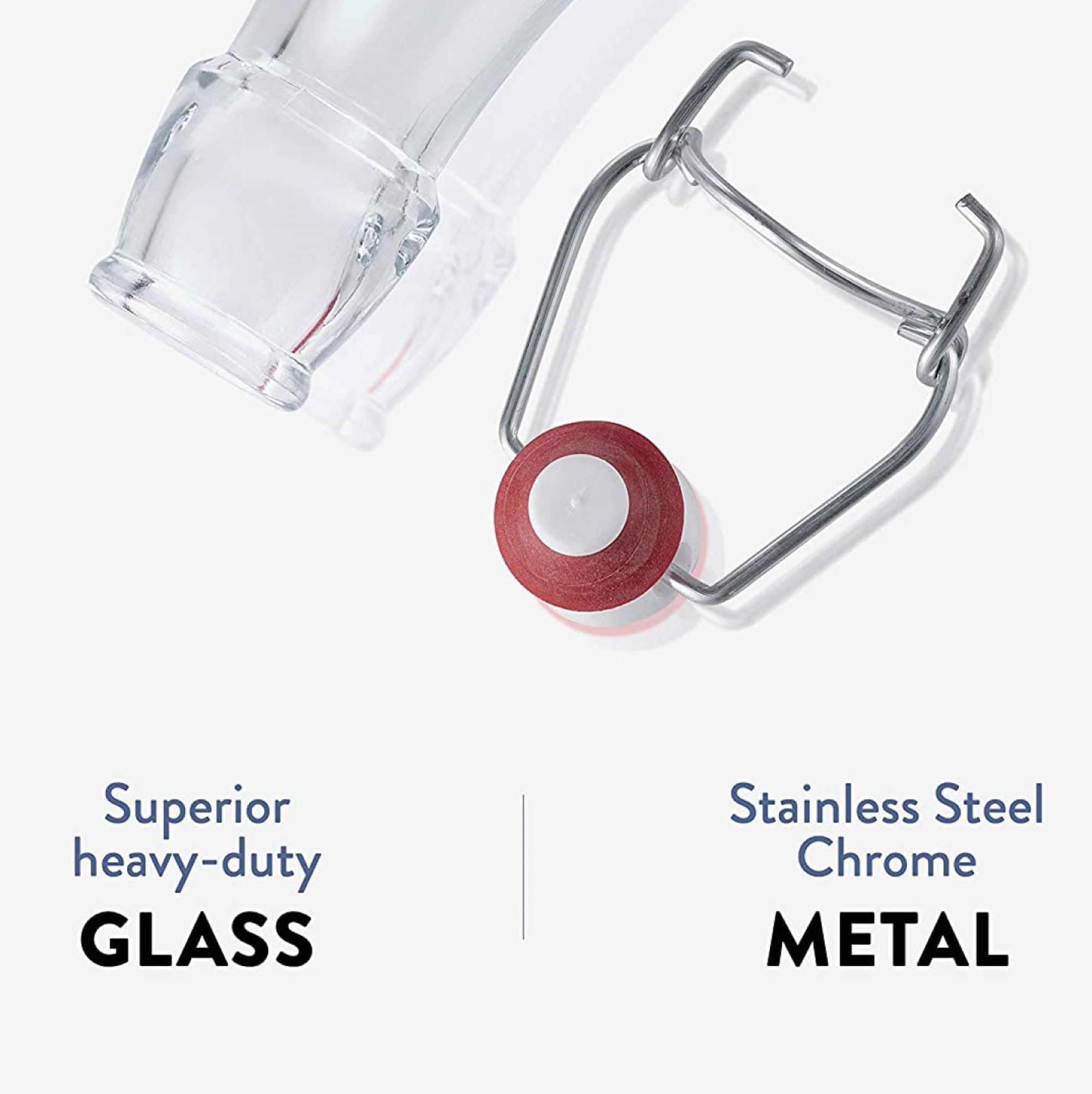 Bormioli Rocco bottle pouring infused oils with secure seal.