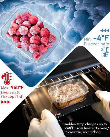 BOROHOUSE 12-pack round 900ml containers ideal for batch cooking leftovers.