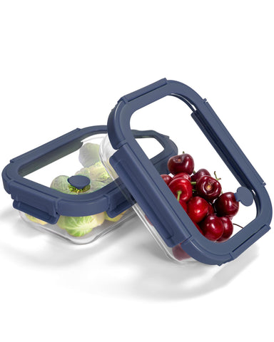 BOROHOUSE 2-pack glass containers for versatile storage with airtight capacity.
