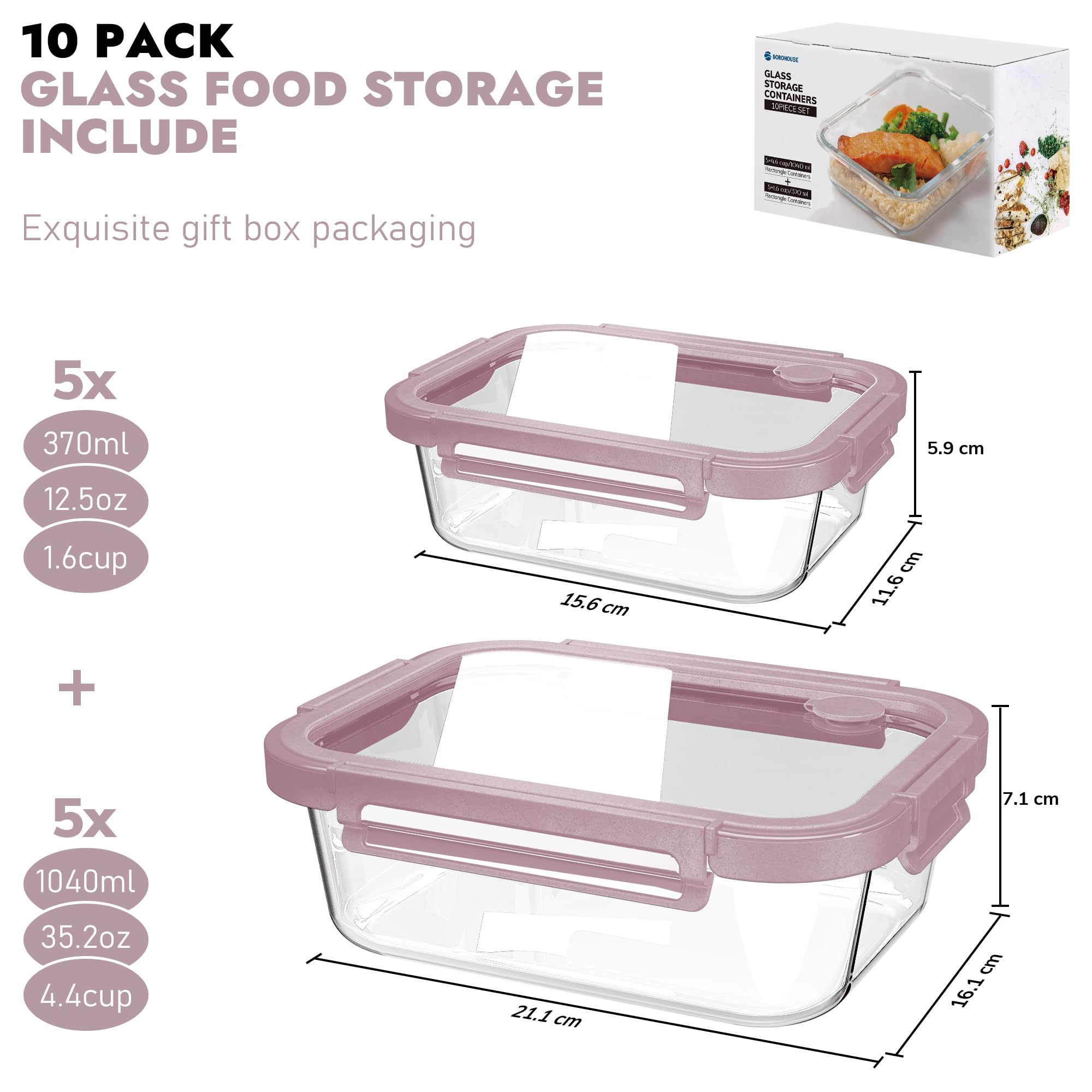 BOROHOUSE borosilicate glass offers heat resistance for freezer to oven use.