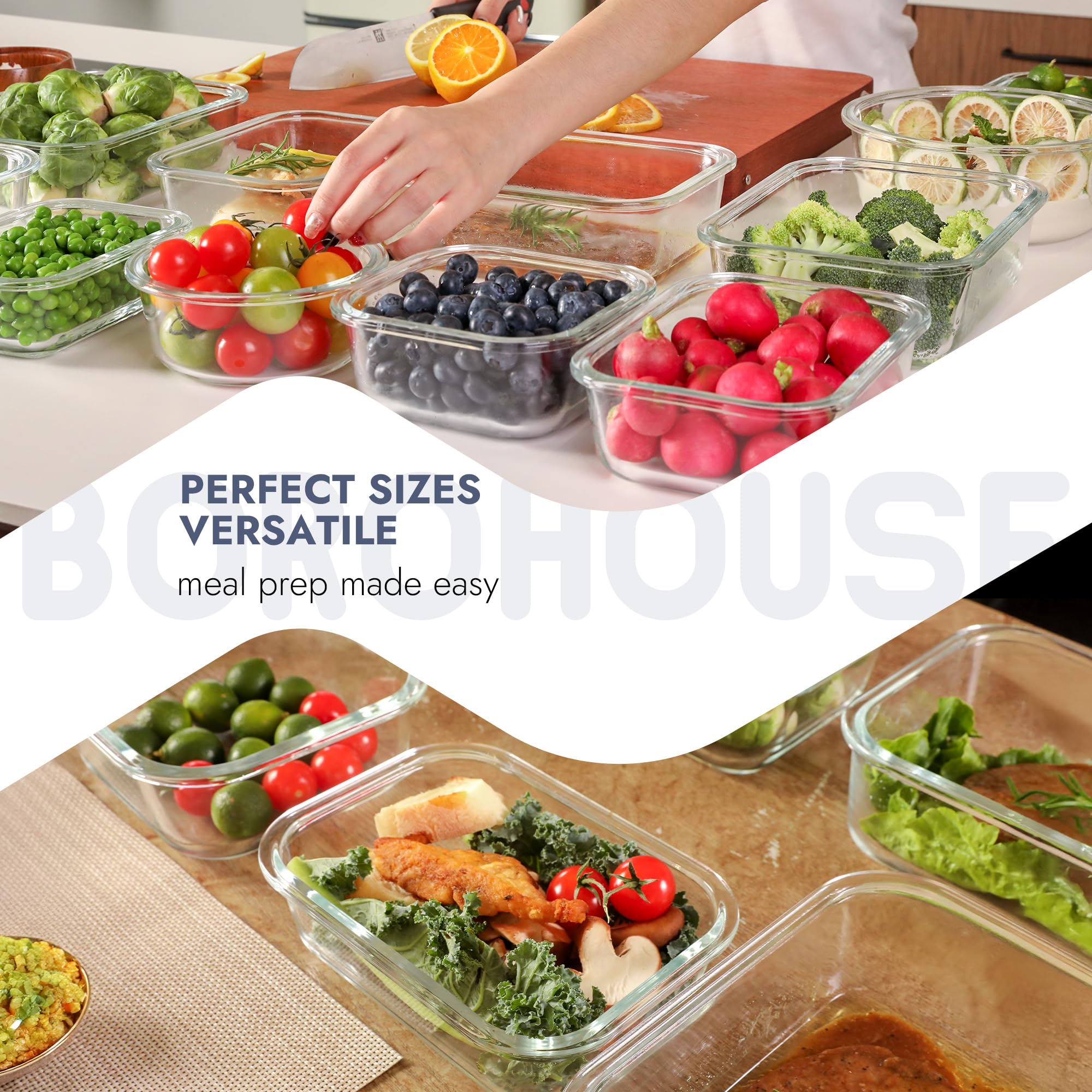 BOROHOUSE clear glass design lets you identify ingredients at a glance