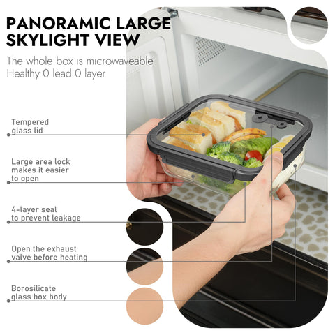 Oven, microwave, and freezer safe BOROHOUSE glass storage in use.