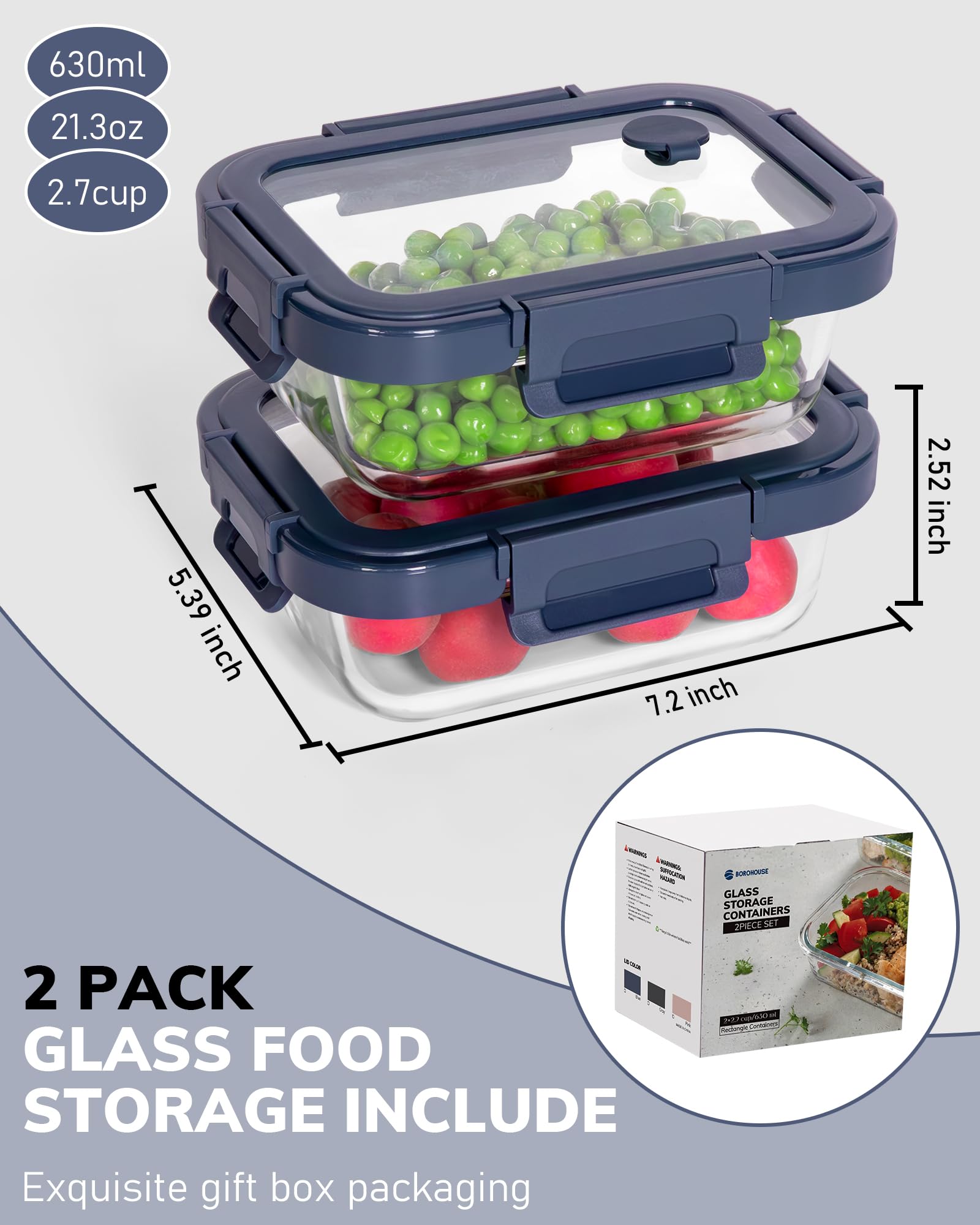 BOROHOUSE tempered glass lids for microwave ready performance and odor control.