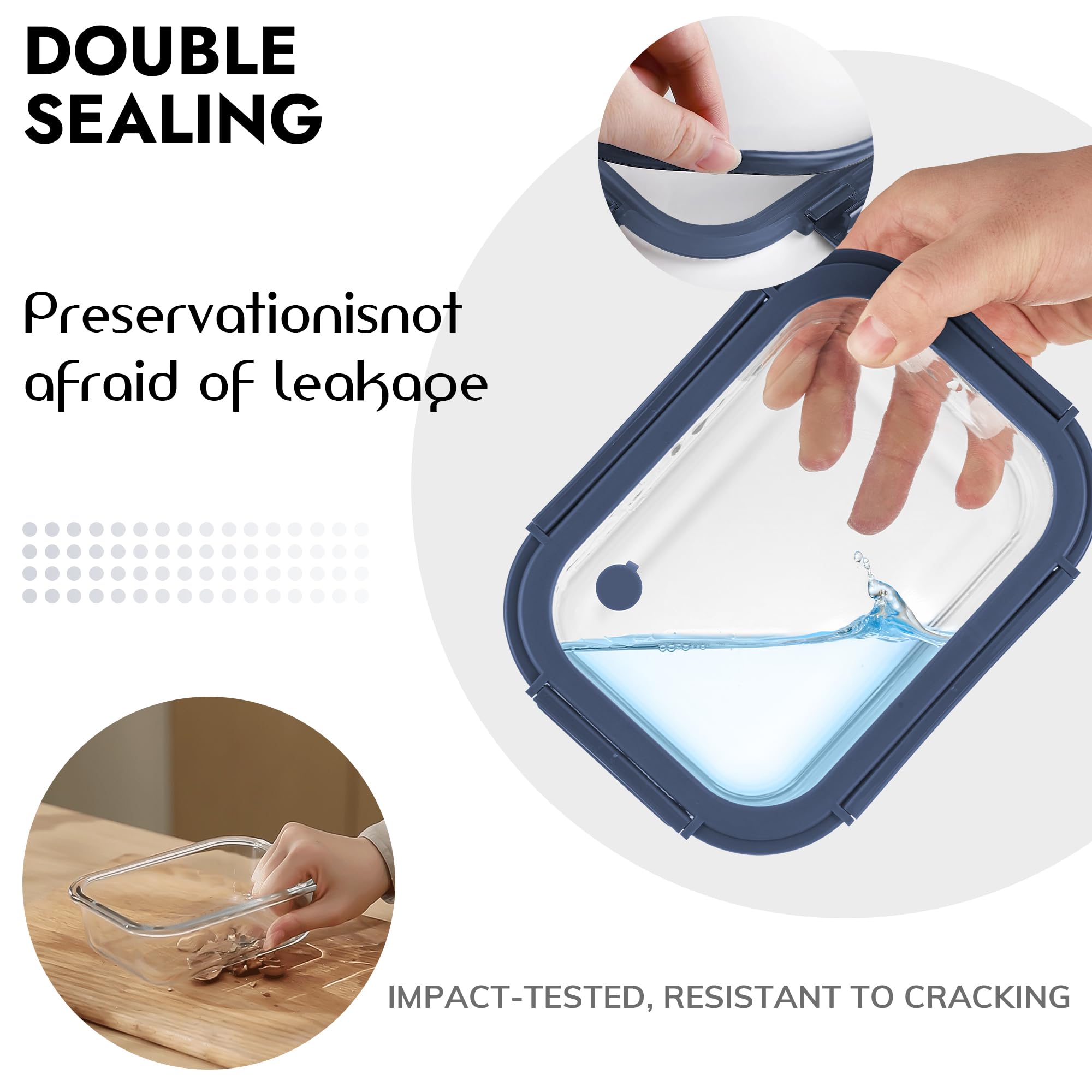 BOROHOUSE tempered lids with airtight seal for freshness and easy access