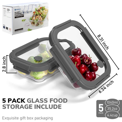 BOROHOUSE tempered lids snap on securely to seal freshness.