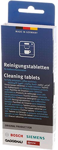 Bosch cleaning tablets dissolving in water for machine cleaning