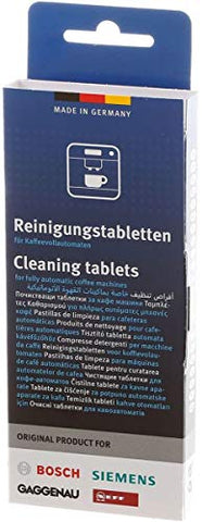 Bosch cleaning tablets dissolving in water for machine cleaning