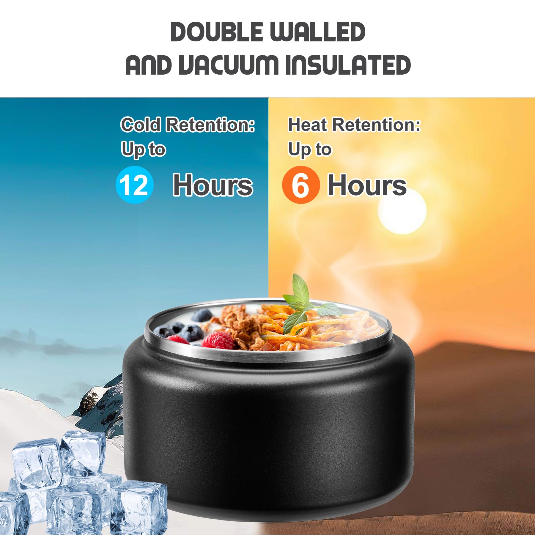 BOSEDSANG insulated interior keeps kids' meals warm for hours.