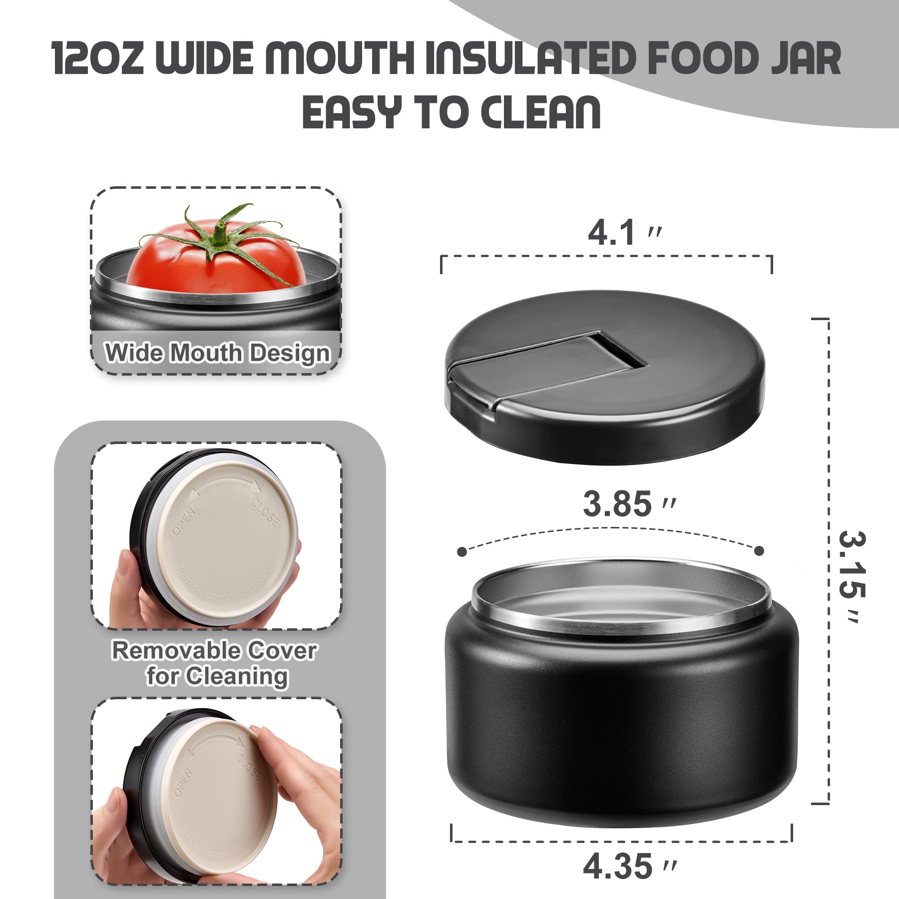 BOSEDSANG leak-proof silicone gasket prevents spills in bags.