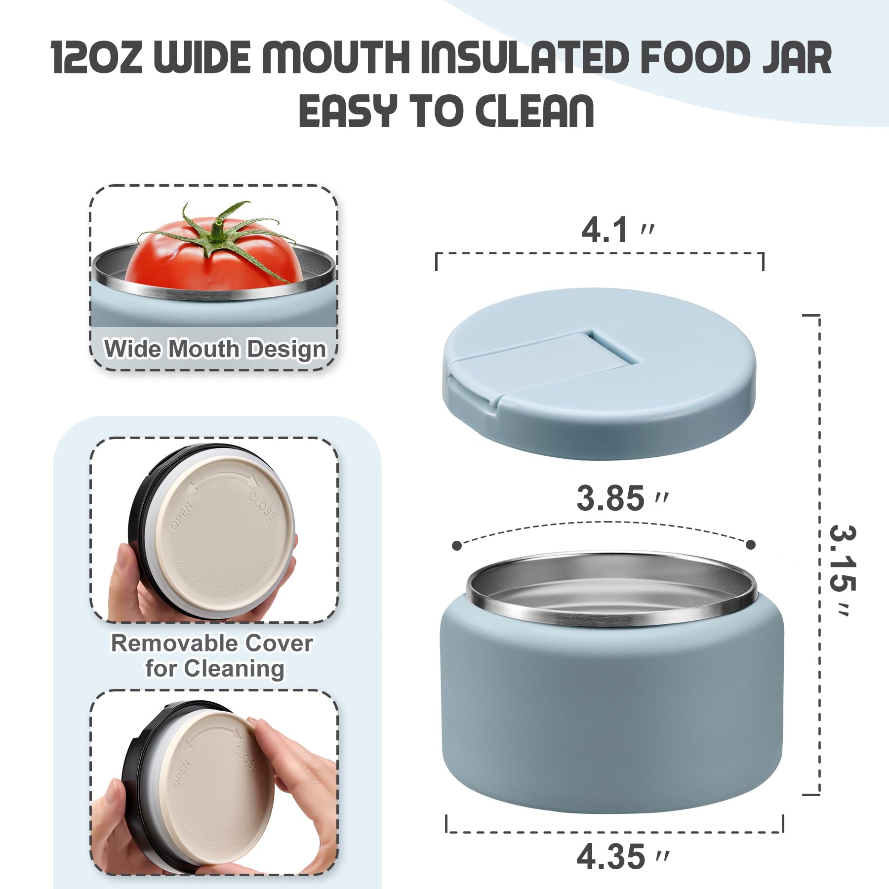BOSEDSANG blue insulated interior keeps meals warm for hours