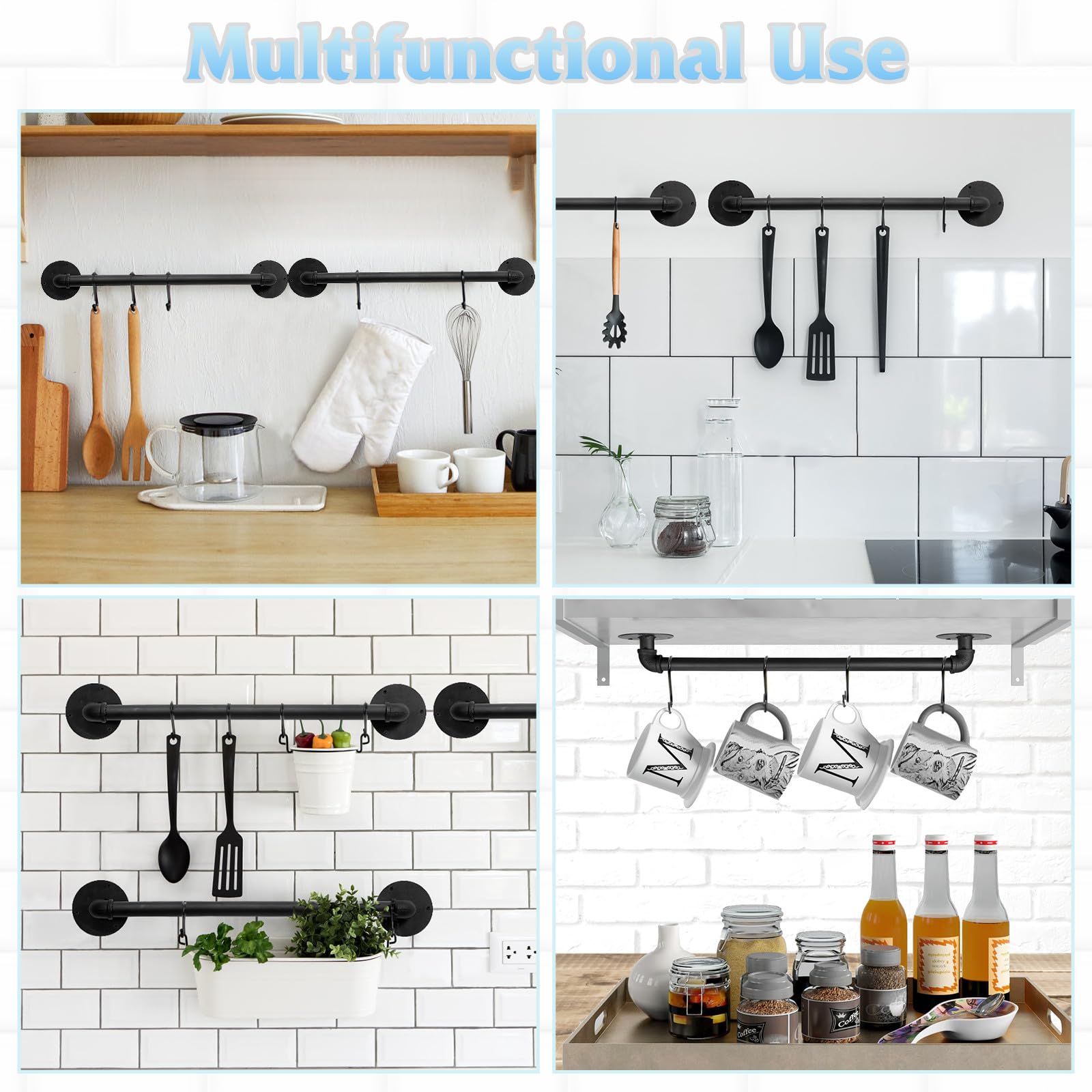 Boshangjia versatile rack doubles as towel bar or plant hanger for flexibility.