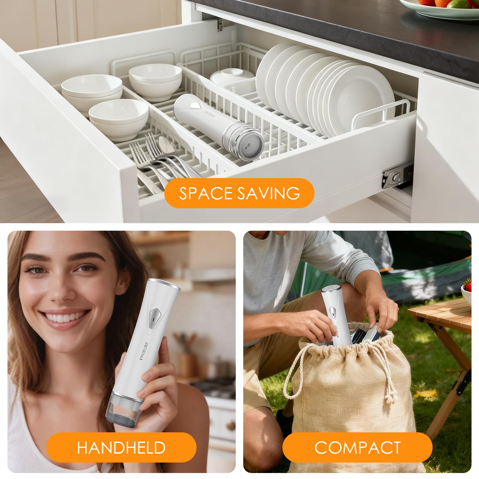 BOSIMIA seals wet and dry foods for freezer and fridge freshness