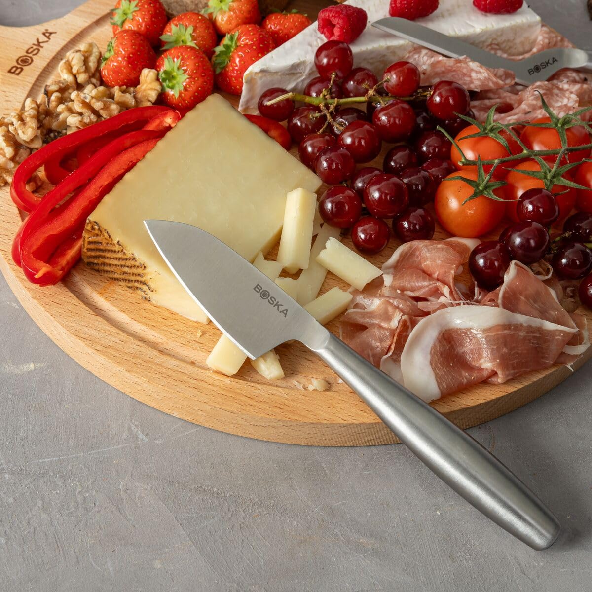 Boska three-piece cheese knife set for versatile prep.