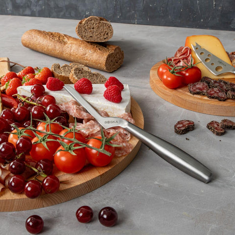 Boska dishwasher-safe cheese knives for easy cleanup.