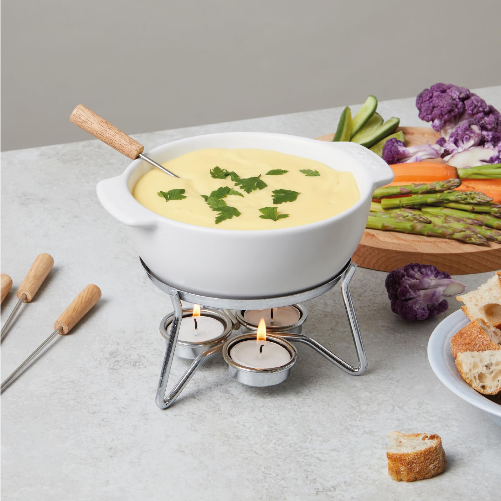 Boska fondue forks arranged for sharing at the table