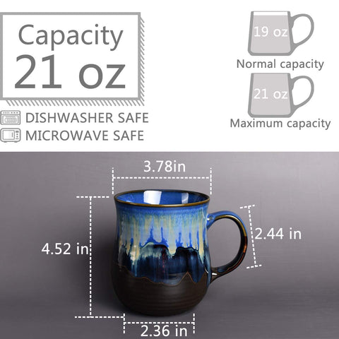 Bosmarlin 21oz mug highlighting large capacity for office or home use