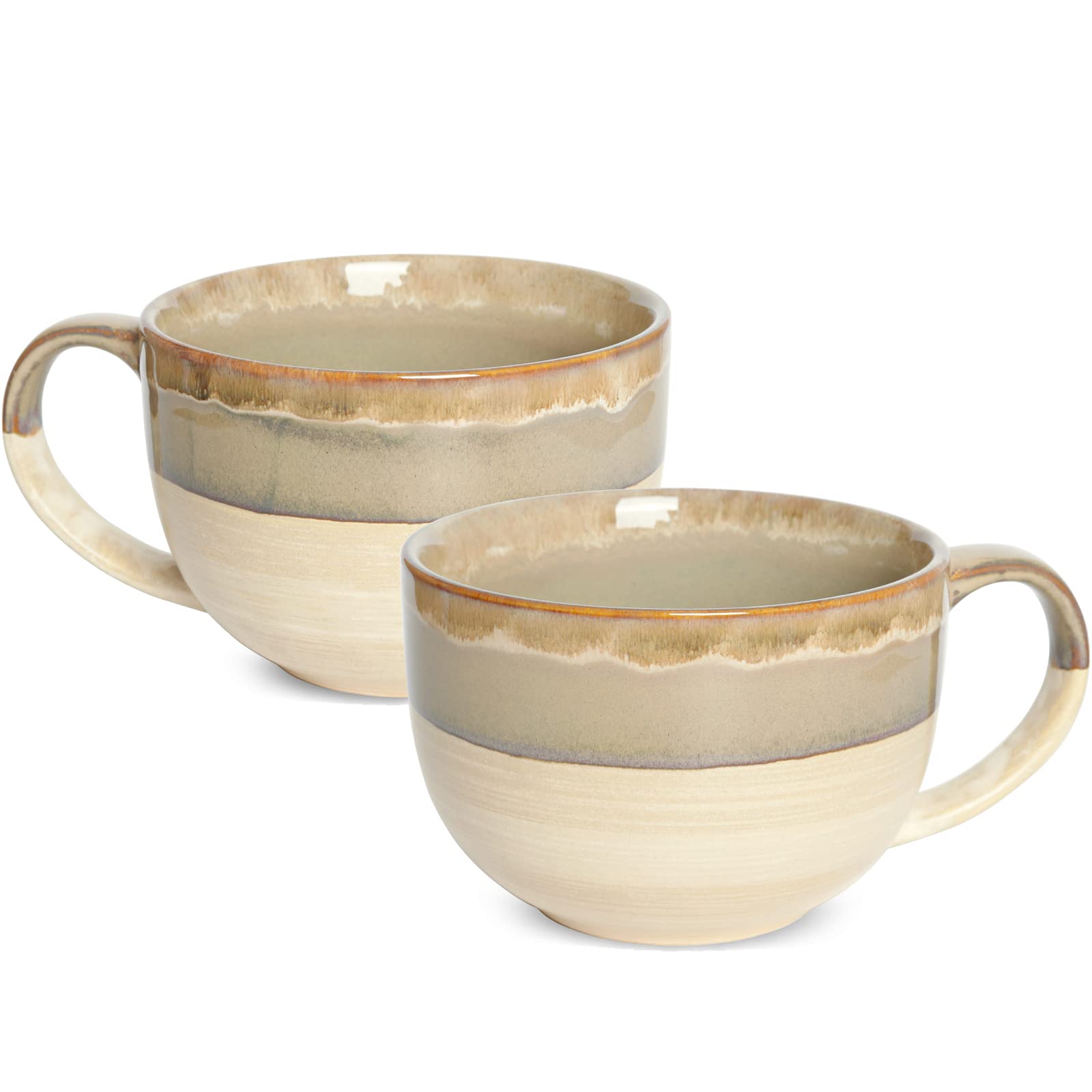 Bosmarlin ceramic jumbo mug side view shows 23 oz capacity for coffee or soup.