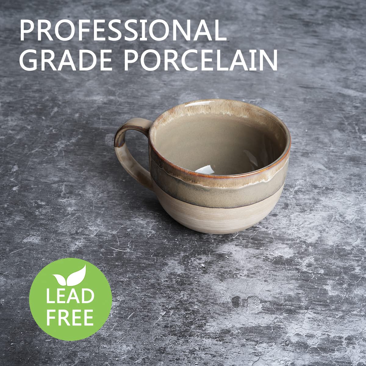 Bosmarlin mugs stacked illustrate sturdy ceramic construction for everyday use.