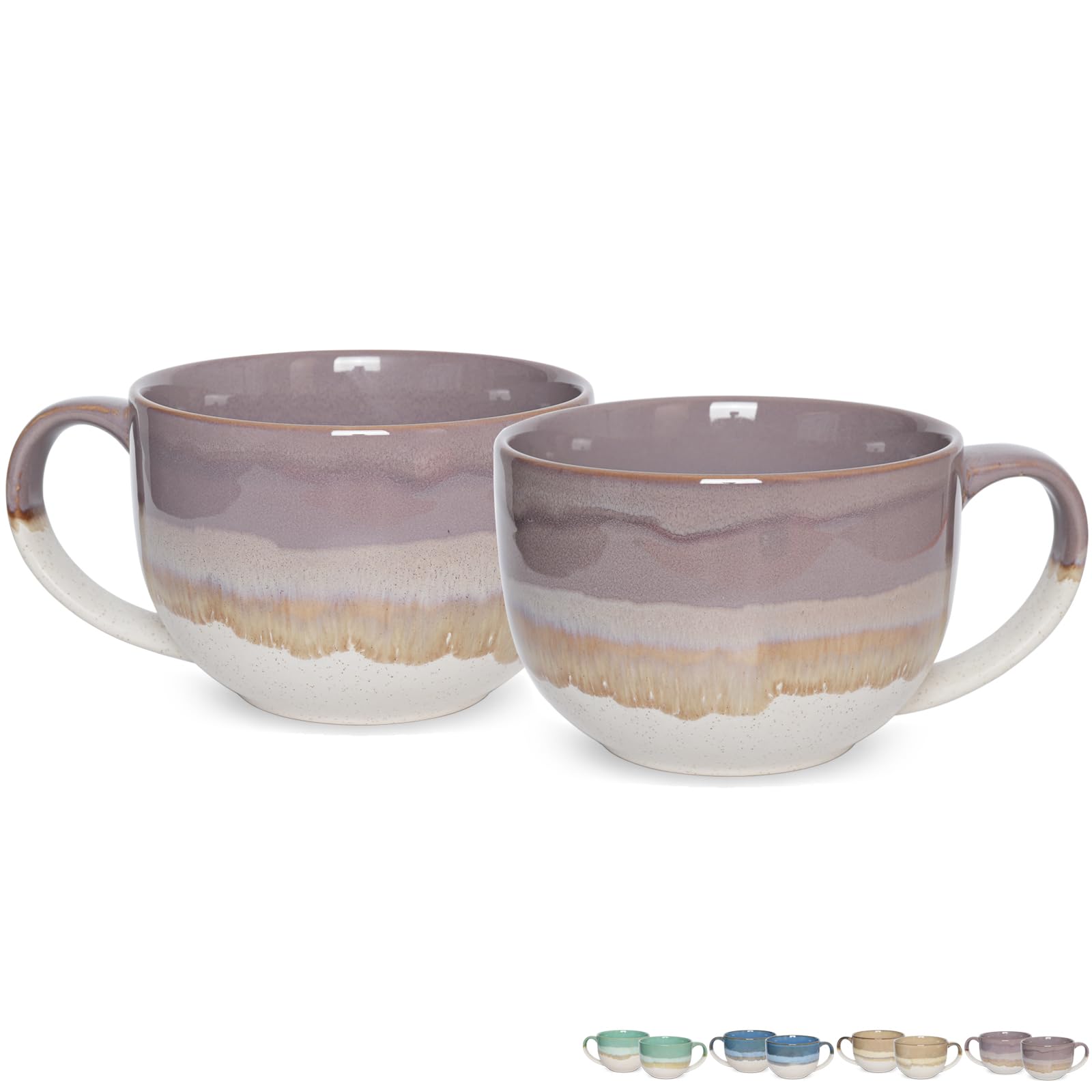 Bosmarlin ceramic jumbo mug purple, 23 oz capacity for generous pours.