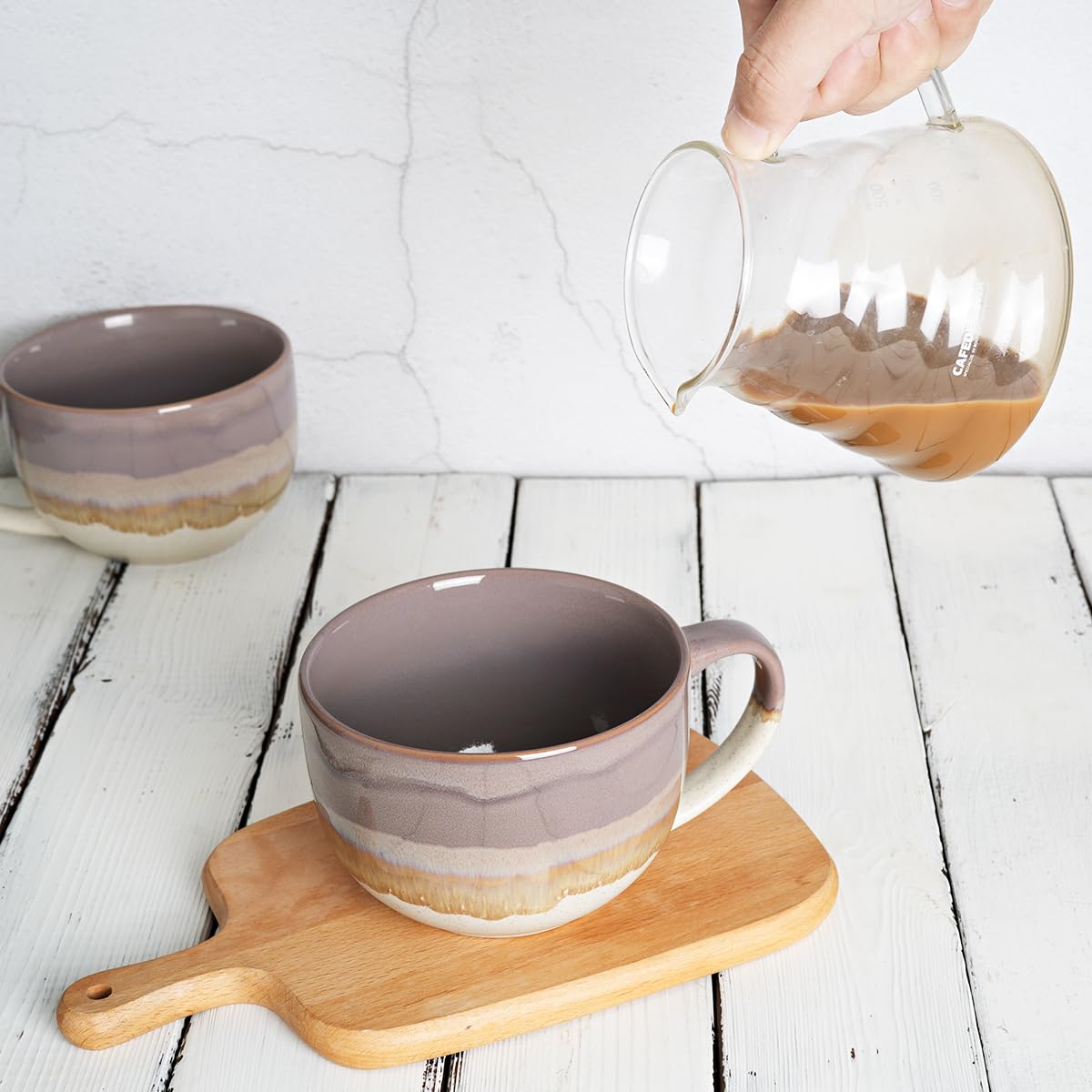 Bosmarlin purple mug set suits home office coffee rituals.