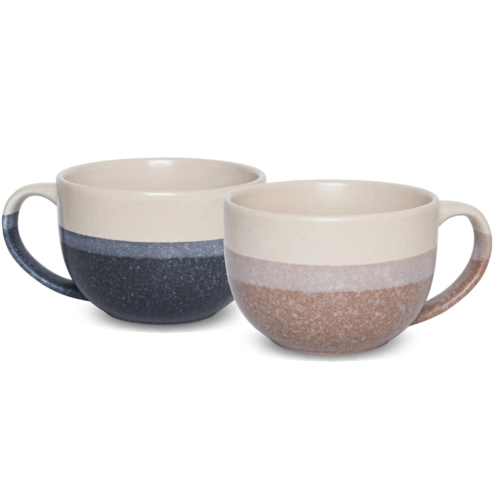 Bosmarlin ceramic jumbo mugs in a two-piece set, ideal for generous servings.