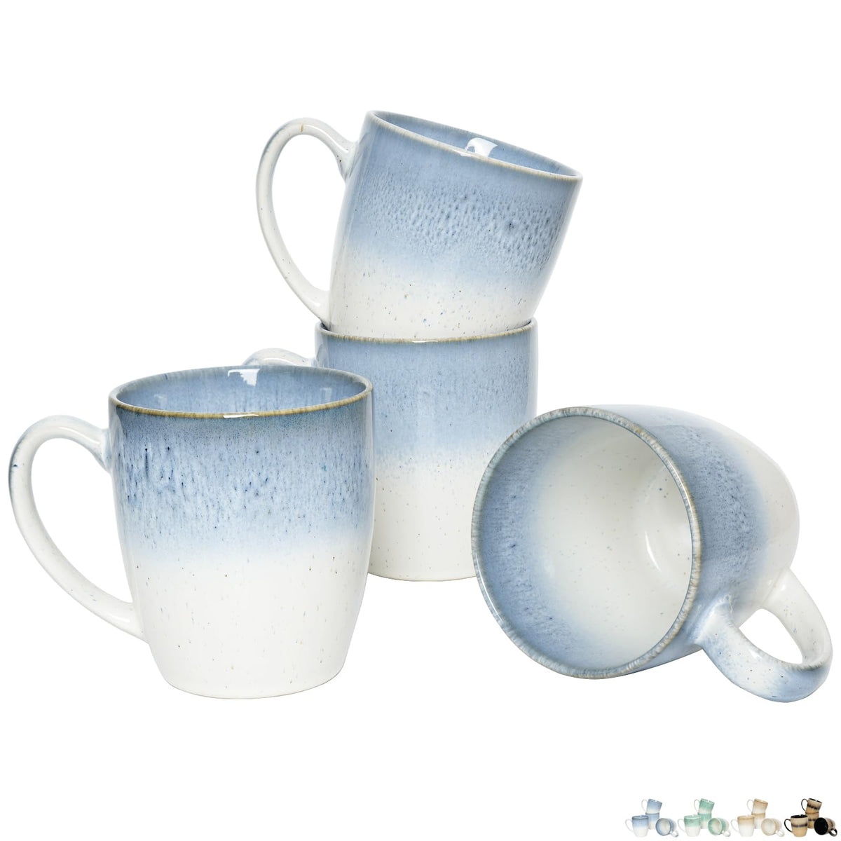 Bosmarlin ceramic mug blue reactive glaze ideal for daily coffee or tea