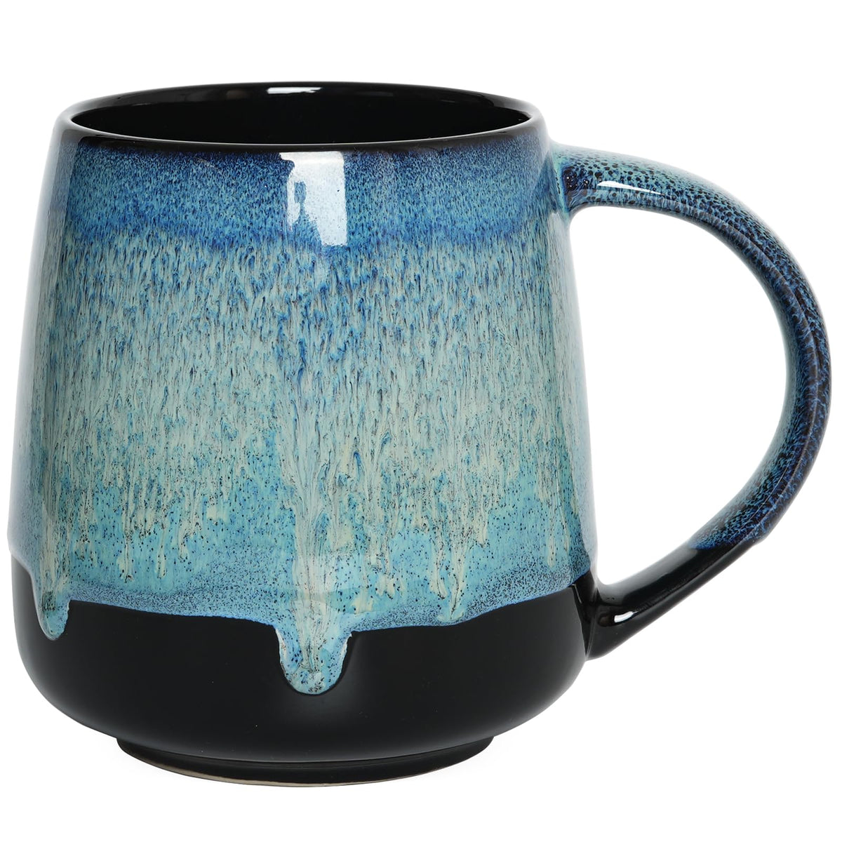 Bosmarlin extra large mug with blue reactive glaze, perfect for office coffee