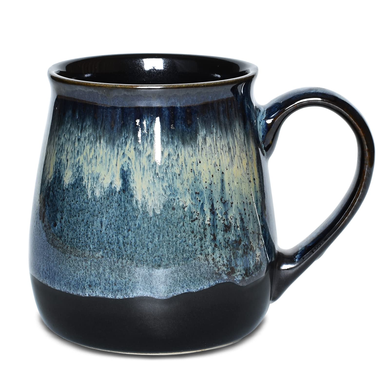 Bosmarlin 21 oz ceramic mug in deep blue, ideal for long coffee sessions