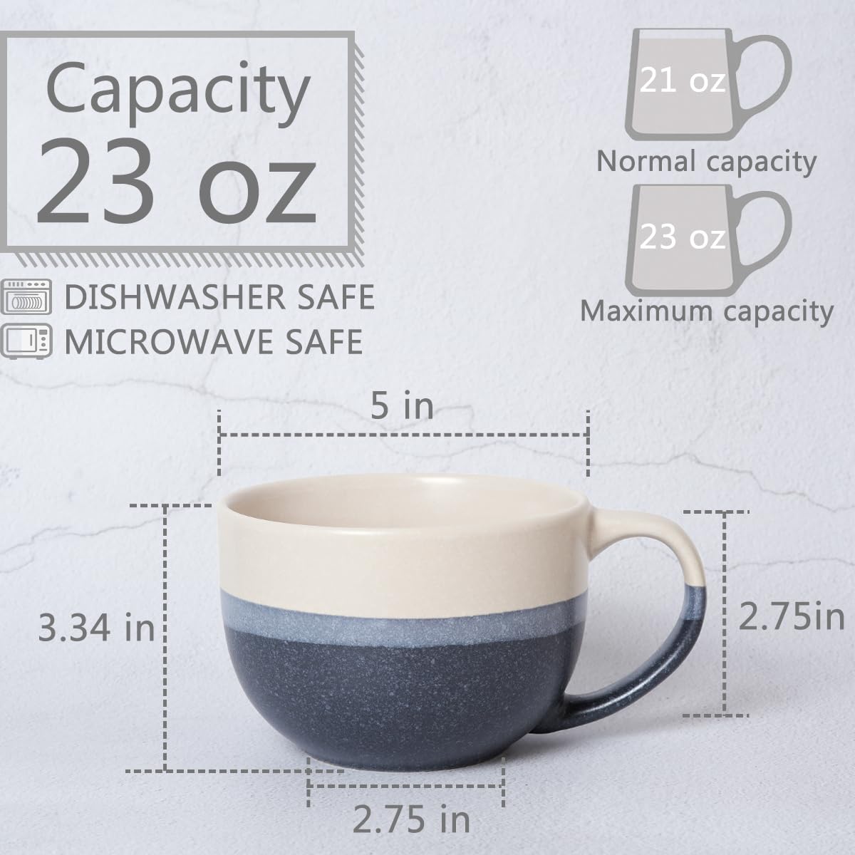 Bosmarlin multicolor coffee mug with handle—comfortable grip for long mornings.