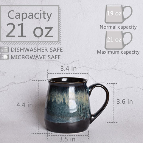 Bosmarlin solid-pattern mug with blue glaze, great for tea or cocoa