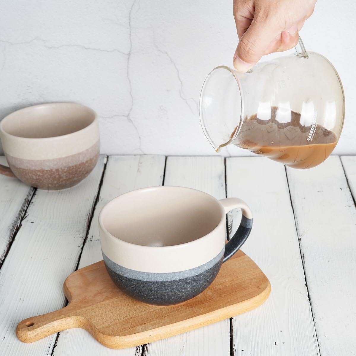 Bosmarlin soup mug with handle—versatile for soups, stews, or cereal.