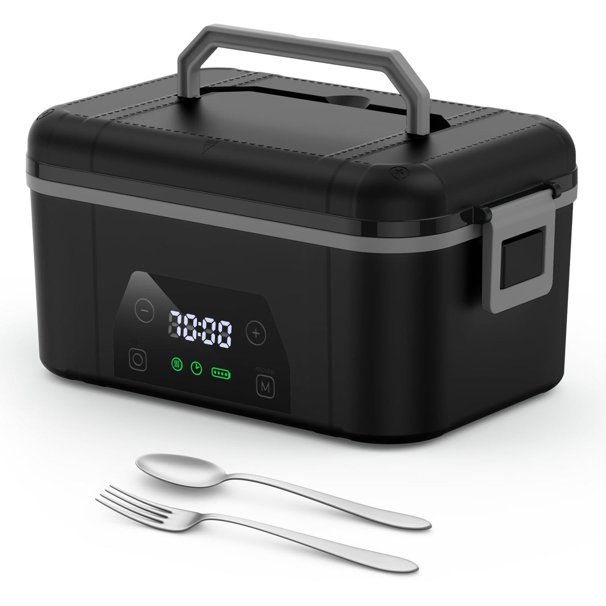 Bospewtse cordless heated lunch box interior compartment shows 5.5-cup capacity.