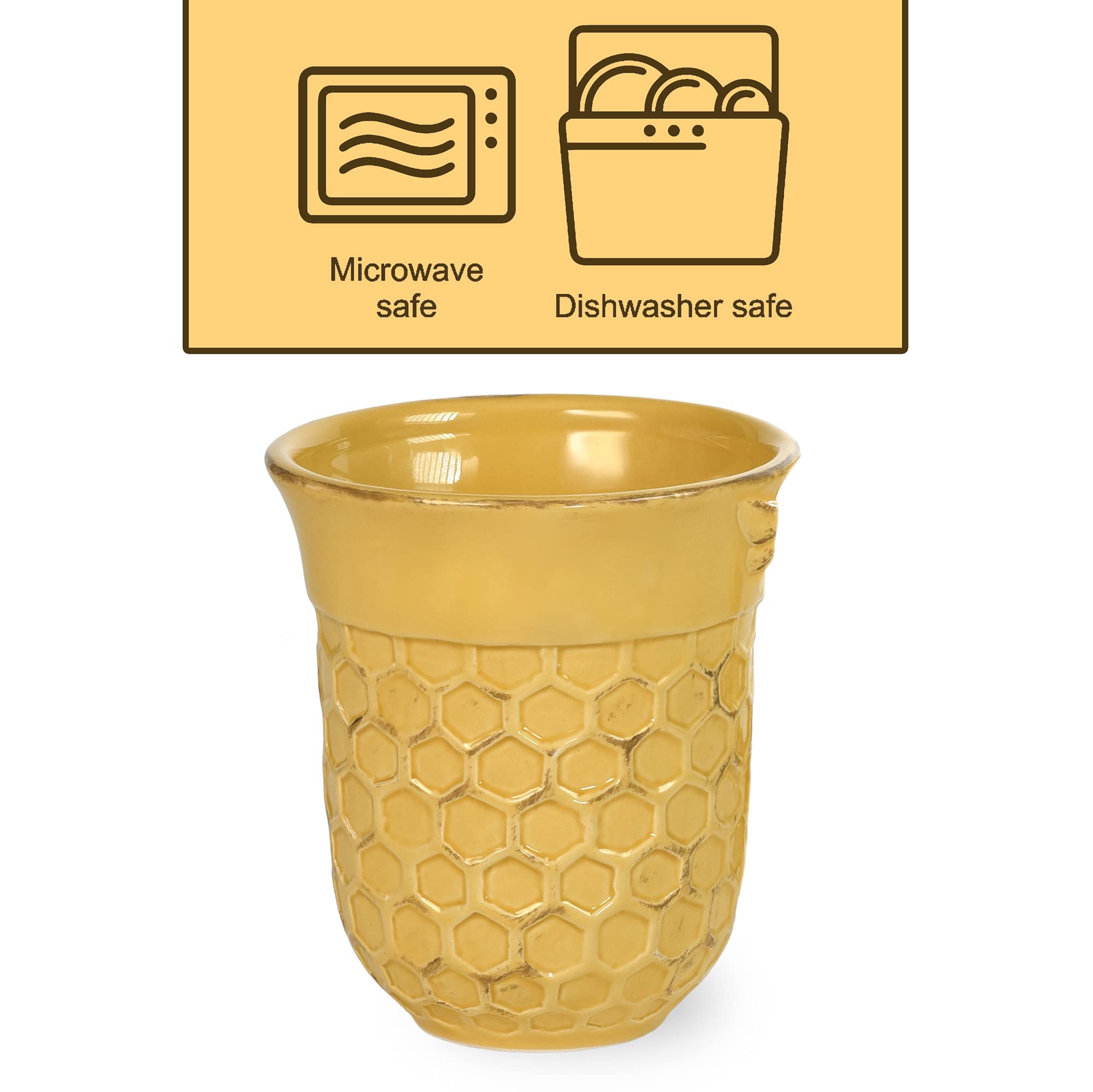 Close-up of Boston International honeycomb texture on mug for tactile appeal
